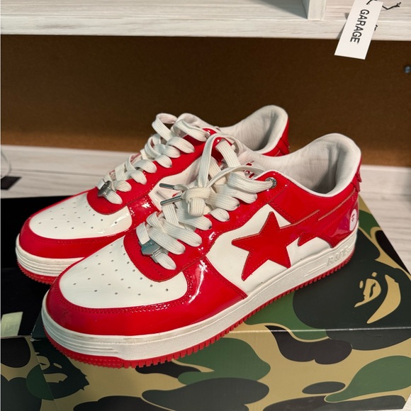 Bape Other - BAPE Bapesta Low Red/White Sneakers– Size 12 – Deadstock (2023)